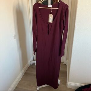NWT Burgundy Meshki Bodycon Dress